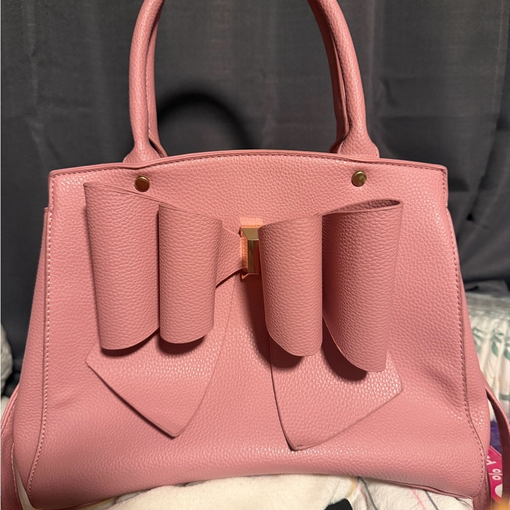 Elegant Pink Bow Handbag